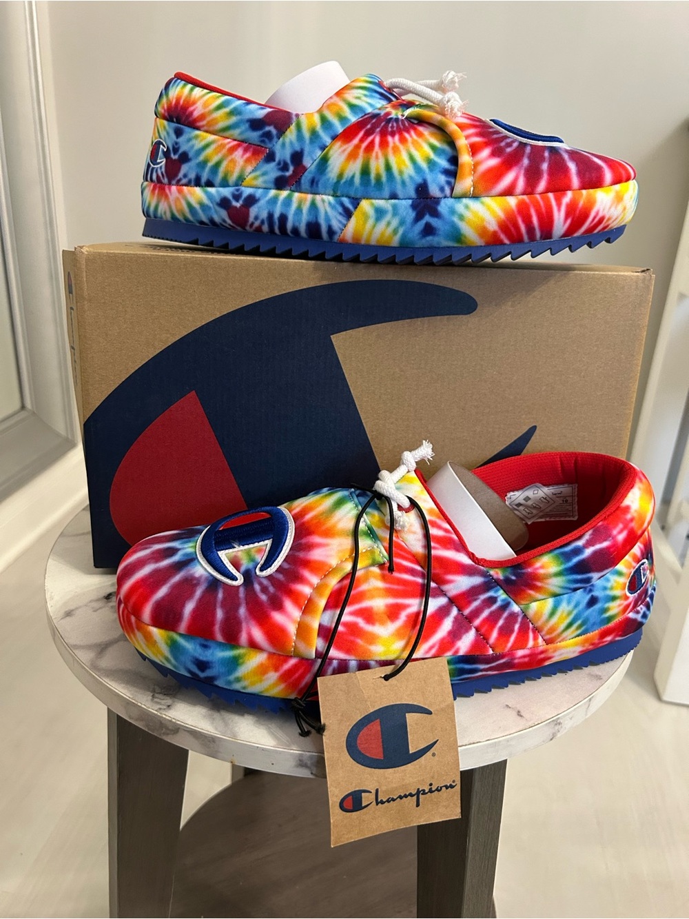 Champion Tie-Dye Slip-On Sneakers - Red, Blue, Yellow, Green, Purple